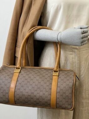 Gucci Monogram Barrel Satchel Vintage Gucci Handbag Authentic Gucci Purse